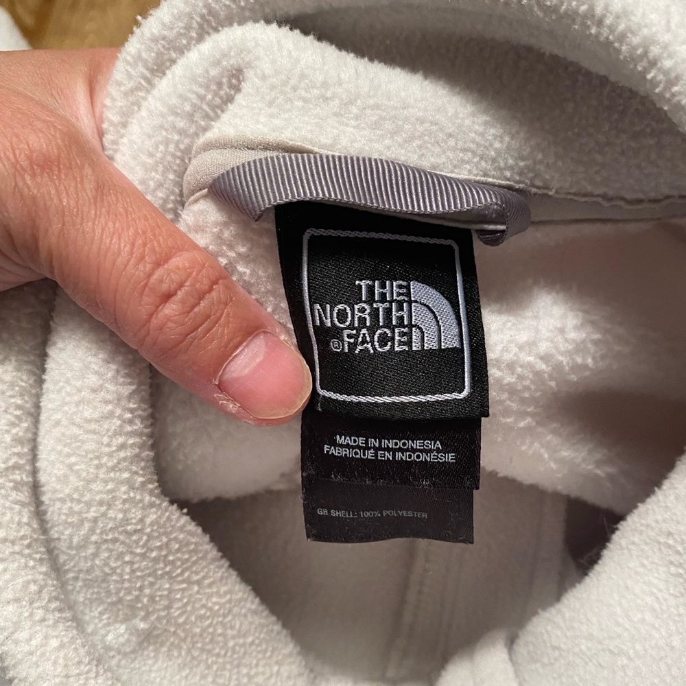 THE NORTH FACE FLEECE JACKET IVORY & GRAY FULL ZIP WITH POCKETS WOMENS XS - Picture 9 of 16